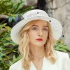 Hats | Women’s Wide Brim Summer Polyester With Faux Feather/Flower/Veil Kentucky Derby Church Hats/Panama Hats Beige – Girls