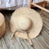 Hats | Women’s Wide Brim Summer Raffia With Bowknot Beach Holiday Sun Protection Straw Hats Beige – Girls