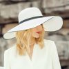 Hats | Women’s Wide Brim Summer Straw Kentucky Derby Floppy Hats/Church Hats White – Girls