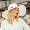 Hats | Women’s Wide Brim Summer Straw Kentucky Derby Floppy Hats/Church Hats White – Girls