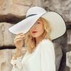 Hats | Women’s Wide Brim Summer Straw Kentucky Derby Floppy Hats/Church Hats White – Girls