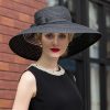 Hats | Women’s Wide Brim Summer Straw With Bowknot Kentucky Derby Church Hats Black – Girls