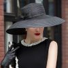 Hats | Women’s Wide Brim Summer Straw With Bowknot Kentucky Derby Church Hats Black – Girls