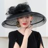 Hats | Women’s Wide Brim Tulle Sinamay Kentucky Derby Church Hats Black – Girls