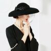 Hats | Women’s Wide Brim Wool With Bowknot/Ribbons Kentucky Derby Church Hats Black – Girls