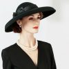 Hats | Women’s Wide Brim Wool With Bowknot/Ribbons Kentucky Derby Church Hats Black – Girls