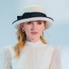 Hats | Women’s Winter Wool With Bowknot/Ribbons Kentucky Derby Church Hats/Flat Caps Black And White – Girls