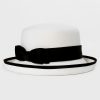 Hats | Women’s Winter Wool With Bowknot/Ribbons Kentucky Derby Church Hats/Flat Caps Black And White – Girls