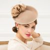 Hats | Women’s Wool Kentucky Derby Saucer Hats/Fascinators With Headband Camel – Girls