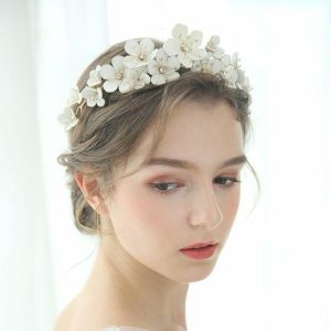 Headpieces | Beading Flower Crowns & Tiaras Bridal Wedding Headpieces Gold – Girls