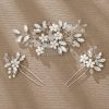 Headpieces | Crystal Flower Hair Pins & Hair Combs Sets Bridal Wedding Headpieces (Set of 3) Silver – Girls