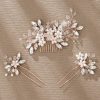 Headpieces | Crystal Flower Hair Pins & Hair Combs Sets Bridal Wedding Headpieces (Set of 3) Silver – Girls