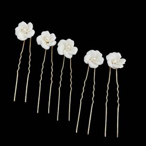 Headpieces | Flower Hair Pins Sets Bridal Wedding Headpieces (Set of 5) Gold – Girls