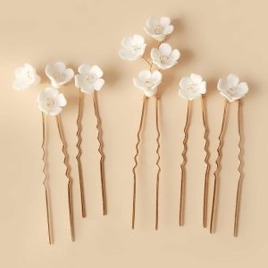 Headpieces | Flower Hair Pins Sets Bridal Wedding Headpieces (Set of 5) White – Girls