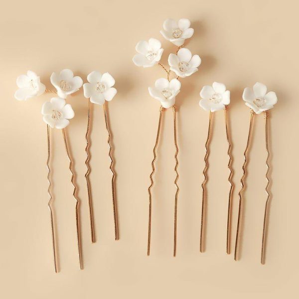 Headpieces | Flower Hair Pins Sets Bridal Wedding Headpieces (Set of 5) White – Girls