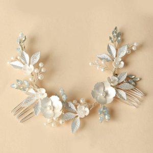 Headpieces | Halo Pearl Bridal Wedding Hair Combs Silver – Girls