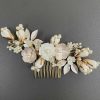 Headpieces | Pearl Beading Flower Hair Combs Bridal Wedding Headpieces Gold – Girls