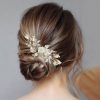 Headpieces | Pearl Beading Flower Hair Combs Bridal Wedding Headpieces Gold – Girls