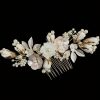 Headpieces | Pearl Beading Flower Hair Combs Bridal Wedding Headpieces Gold – Girls