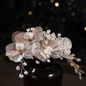 Headpieces | Pearl Flower Hair Clips Gorgeous Bridal Wedding Headpieces (Sold in a single piece) Gold – Girls