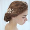 Headpieces | Pearl Flower Hair Combs Bridal Wedding Headpieces Gold – Girls