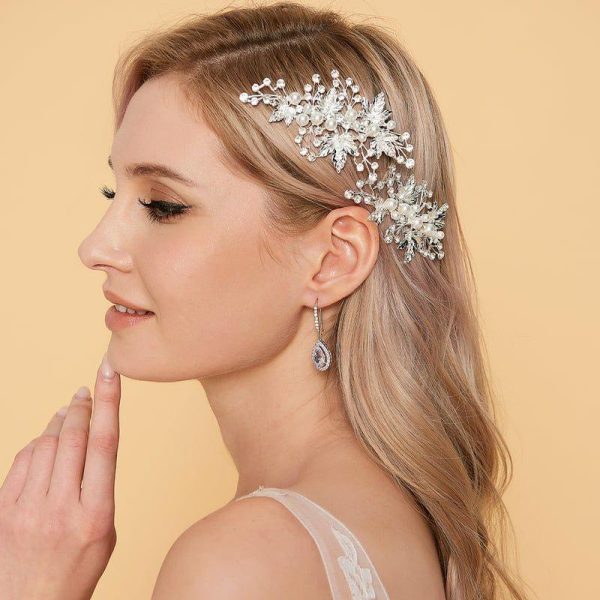 Headpieces | Pearl Leaf Hair Clips Sets Bridal Wedding Headpieces (Set of 2) Silver – Girls