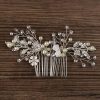 Headpieces | Pearl Rhinestone Bridal Wedding Hair Combs Headpieces Gold – Girls