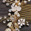 Headpieces | Pearl Rhinestone Bridal Wedding Hair Combs Headpieces Gold – Girls