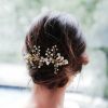 Headpieces | Pearl Rhinestone Bridal Wedding Hair Combs Headpieces Gold – Girls