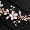 Headpieces | Pearl Rhinestone Flower Leaf Hair Vines Halo Bridal Wedding Headpieces Rose Gold – Girls