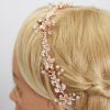 Headpieces | Pearl Rhinestone Flower Leaf Hair Vines Halo Bridal Wedding Headpieces Rose Gold – Girls