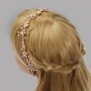 Headpieces | Pearl Rhinestone Flower Leaf Hair Vines Halo Bridal Wedding Headpieces Rose Gold – Girls