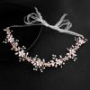 Headpieces | Pearl Rhinestone Flower Leaf Hair Vines Halo Bridal Wedding Headpieces Rose Gold – Girls