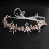 Headpieces | Pearl Rhinestone Flower Leaf Hair Vines Halo Bridal Wedding Headpieces Rose Gold – Girls