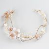 Headpieces | Pearl Rhinestone Flower Leaf Headbands Halo Bridal Wedding Headpieces Gold – Girls