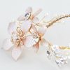 Headpieces | Pearl Rhinestone Flower Leaf Headbands Halo Bridal Wedding Headpieces Gold – Girls