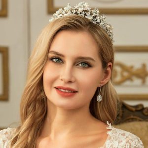 Headpieces | Pearl/Rhinestone Crowns & Tiaras Luxurious Bridal Wedding Headpieces Silver – Girls