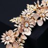 Headpieces | Rhinestone Flower Leaf Hair Clips Shining Bridal Wedding Headpieces Gold – Girls