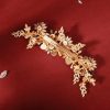 Headpieces | Rhinestone Flower Leaf Hair Clips Shining Bridal Wedding Headpieces Gold – Girls