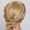 Headpieces | Rhinestone Flower Leaf Hair Clips Shining Bridal Wedding Headpieces Gold – Girls