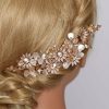 Headpieces | Rhinestone Flower Leaf Hair Clips Shining Bridal Wedding Headpieces Gold – Girls