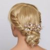 Headpieces | Rhinestone Flower Leaf Hair Clips Shining Bridal Wedding Headpieces Gold – Girls