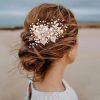 Headpieces | Rhinestone Flower/Leaf Hair Clips Luxurious Bridal Wedding Headpieces Gold – Girls