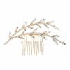 Headpieces | Rhinestone Leaf Hair Combs Bridal Wedding Headpieces (Sold in a single piece) Gold – Girls