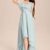 Junior Bridesmaid Dresses | A-line Asymmetrical Asymmetrical Chiffon Junior Bridesmaid Dress Mist – Girls