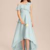 Junior Bridesmaid Dresses | A-line Asymmetrical Asymmetrical Chiffon Junior Bridesmaid Dress Mist – Girls