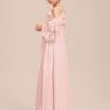 Junior Bridesmaid Dresses | A-line Cold Shoulder Floor-Length Chiffon Junior Bridesmaid Dress Blushing Pink – Girls