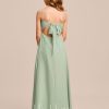 Junior Bridesmaid Dresses | A-line Cowl Floor-Length Chiffon Junior Bridesmaid Dress Celadon – Girls