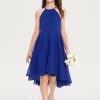 Junior Bridesmaid Dresses | A-line Halter Asymmetrical Chiffon Junior Bridesmaid Dress As Picture – Girls