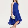 Junior Bridesmaid Dresses | A-line Halter Asymmetrical Chiffon Junior Bridesmaid Dress As Picture – Girls